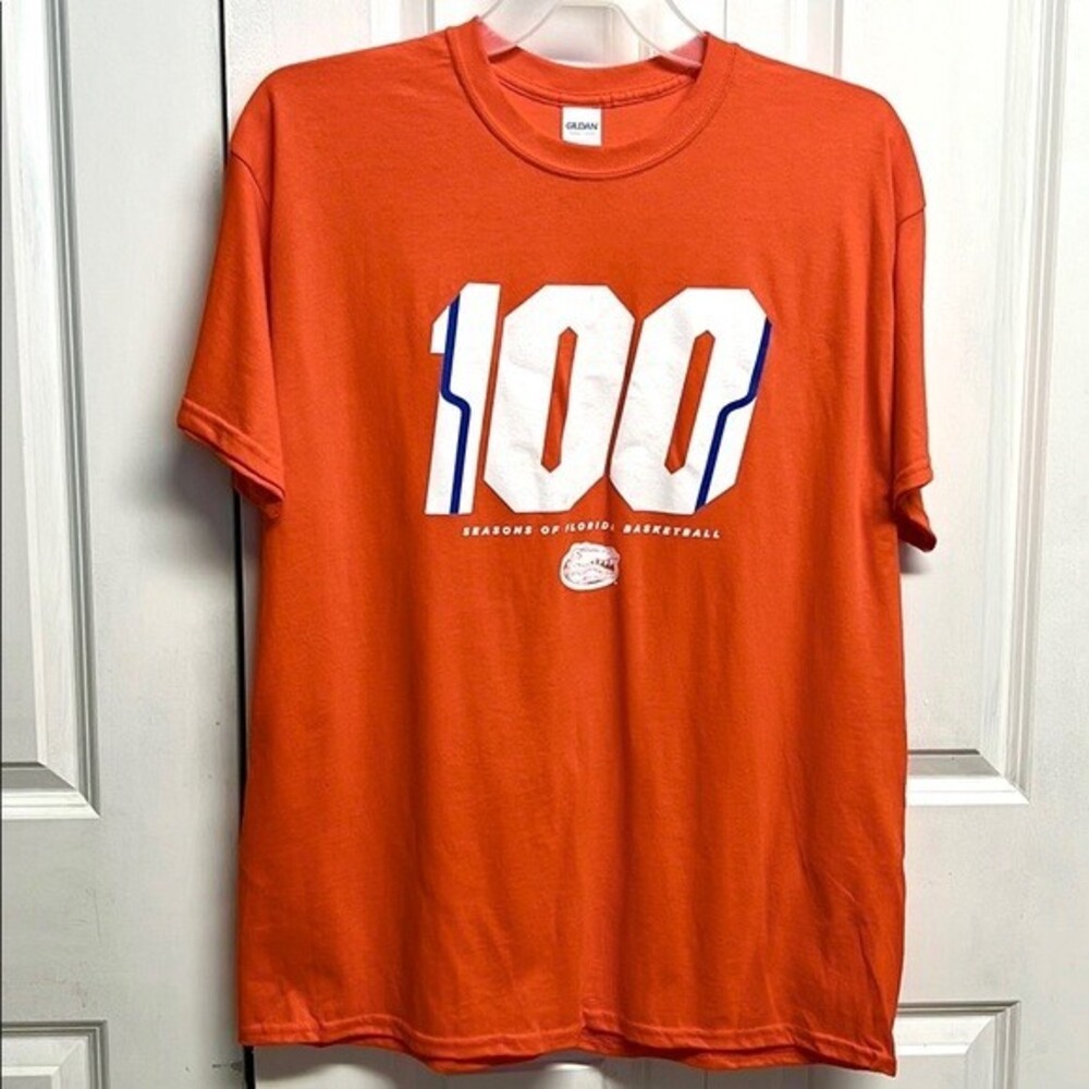 Florida Gators Orange White 100 Basketball Short Sleeve Graphic Tee Shirt XL